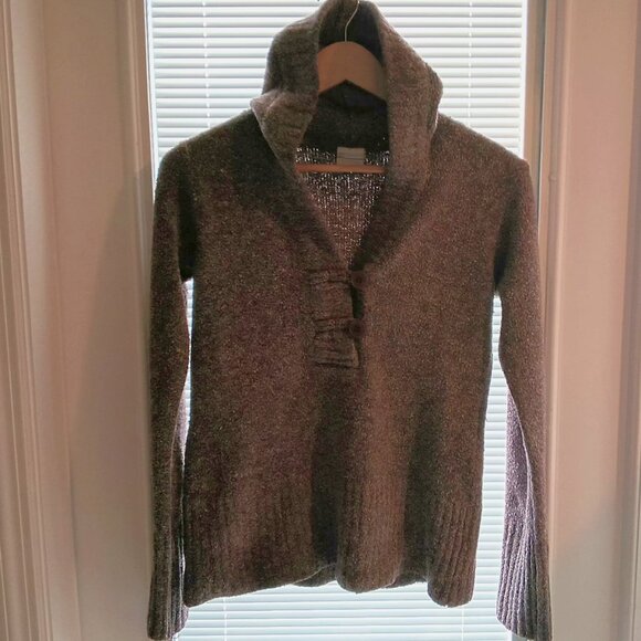 Columbia Womens Pull Over Thick Brown Hoodie 3 Button Front Long Sleeve Medium - Picture 1 of 10